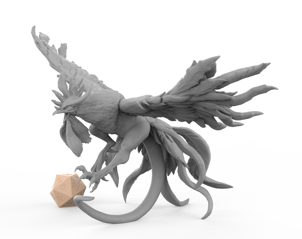 Cockatrice - A Witcher Contract D&D 3D Resin Printed 32mm Miniature- Green Wildling Miniatures