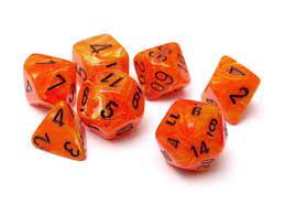 Chessex Vortex Orange/black 7-Die Set CHX 27433