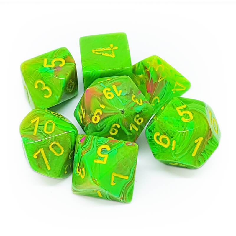 Chessex Vortex Slime/Yellow 7-Die Set CHX 27515