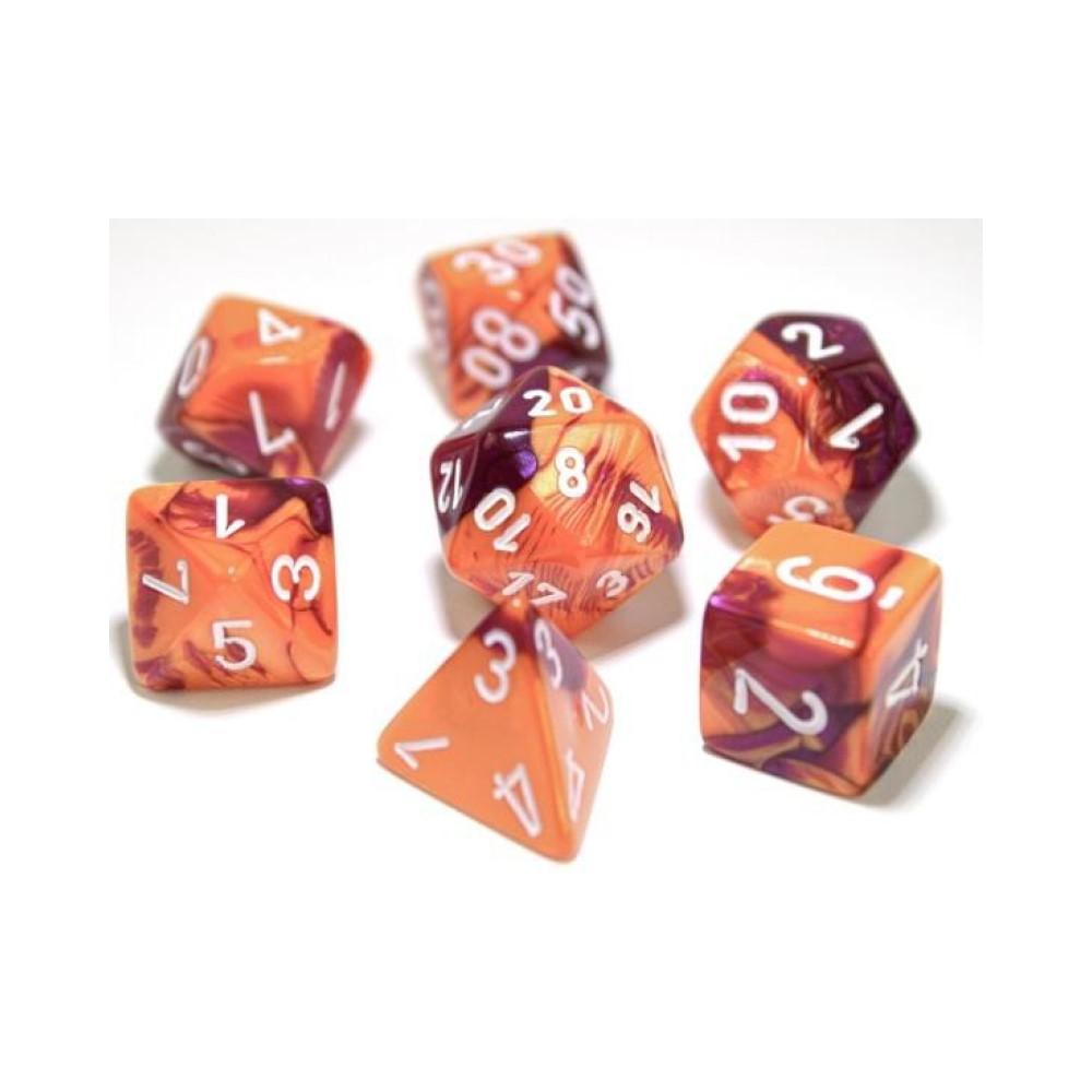 Chessex Gemini Orange-Purple/White 7-Die Set CHX 30021