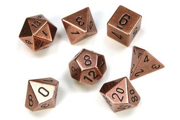 Chessex Dice Sets: Copper Metal Polyhedral 7-Die Set