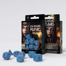 Q-Workshop Classic Runic Blue & red Dice Set (7)