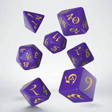 Q-Workshop Classic Runic Purple & Yellow Dice Set (7)