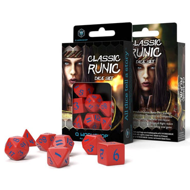 Q-Workshop Classic Runic Red & Blue Dice Set (7)