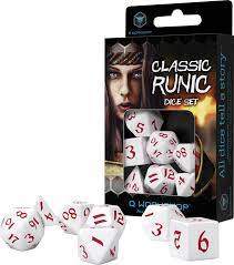 Q-Workshop Classic Runic White & Red Dice Set (7)