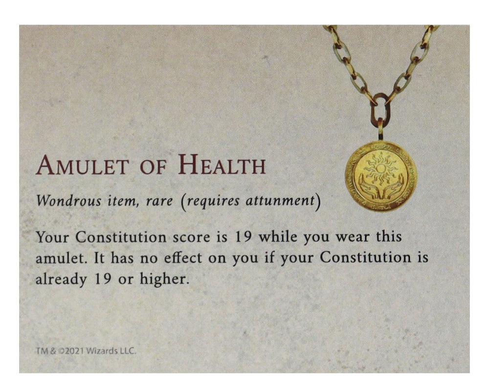 D&D Dungeons & Dragons 24k Gold Plated Medallion (Amulet of Health)