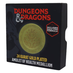D&D Dungeons & Dragons 24k Gold Plated Medallion (Amulet of Health)