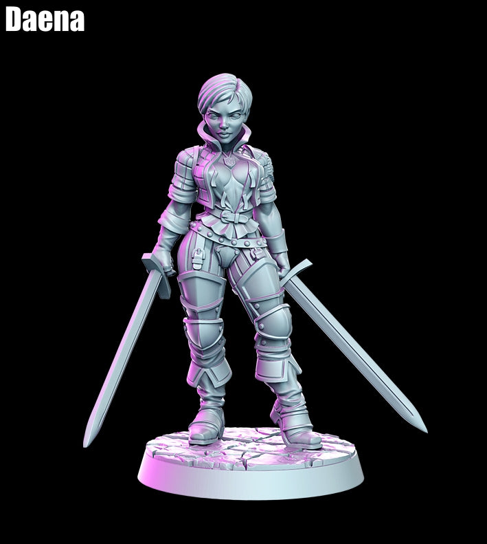Daena - A Witcher Contract D&D 3D Resin Printed 32mm Miniature- Green Wildling Miniatures
