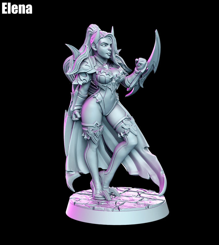Elena - A Witcher Contract D&D 3D Resin Printed 32mm Miniature - Green Wildling Miniatures