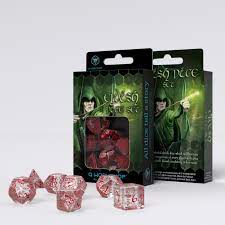 Q-Workshop Elvish Translucent & red Dice Set (7)