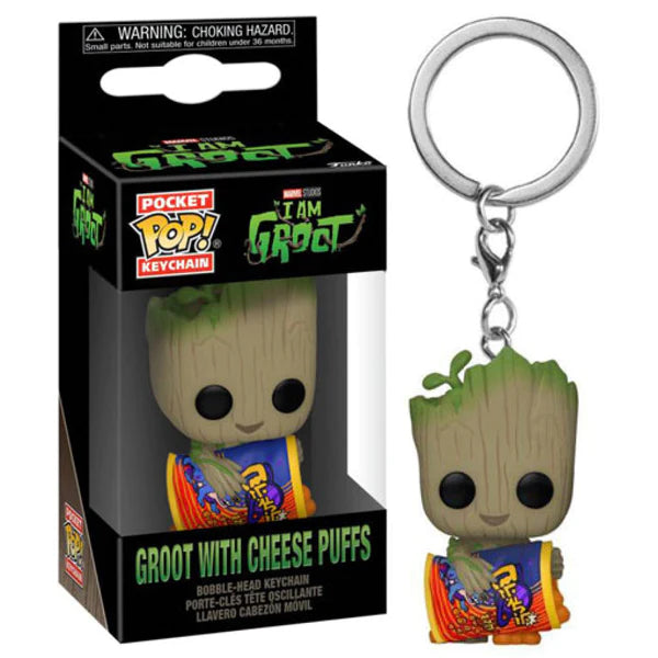 Groot with Cheese Puffs Pop! Vinyl Keychain