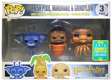 Cornish Pixie, Mandrake & Grindylow 3 Pack (2016 Summer Convention) Harry Potter Pop! Vinyl