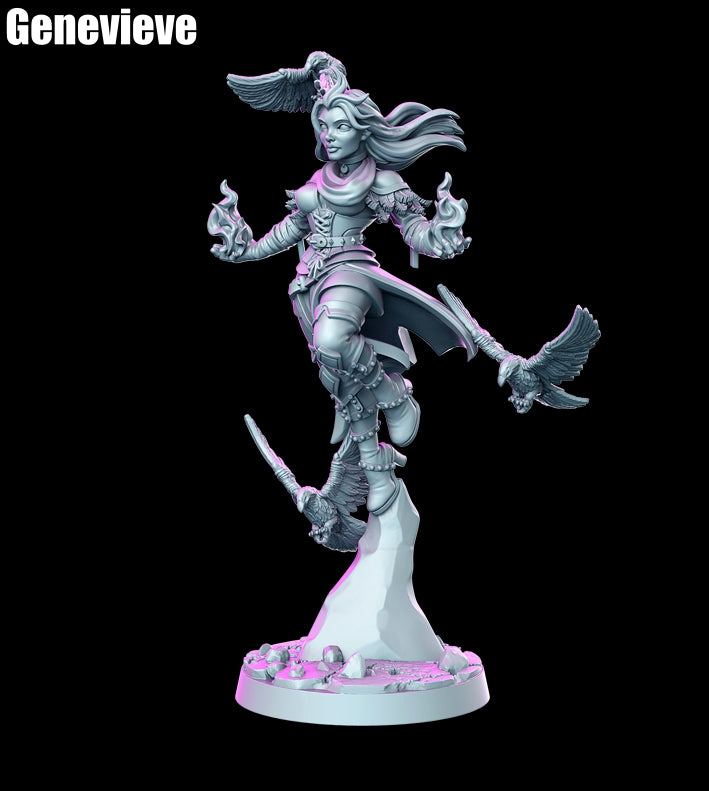 Genevieve - A Witcher Contract D&D 3D Resin Printed 32mm Miniature - Green Wildling Miniatures SPECIAL ORDER