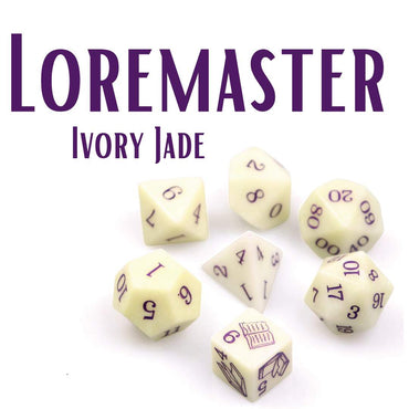 Loremaster Ivory Jade RPG Dice Set - Level Up Dice