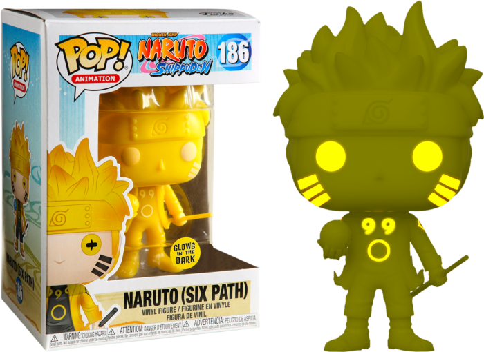Naruto Six Path Yellow Glow #186 Naruto Shippuden US Exclusive Pop! Vinyl