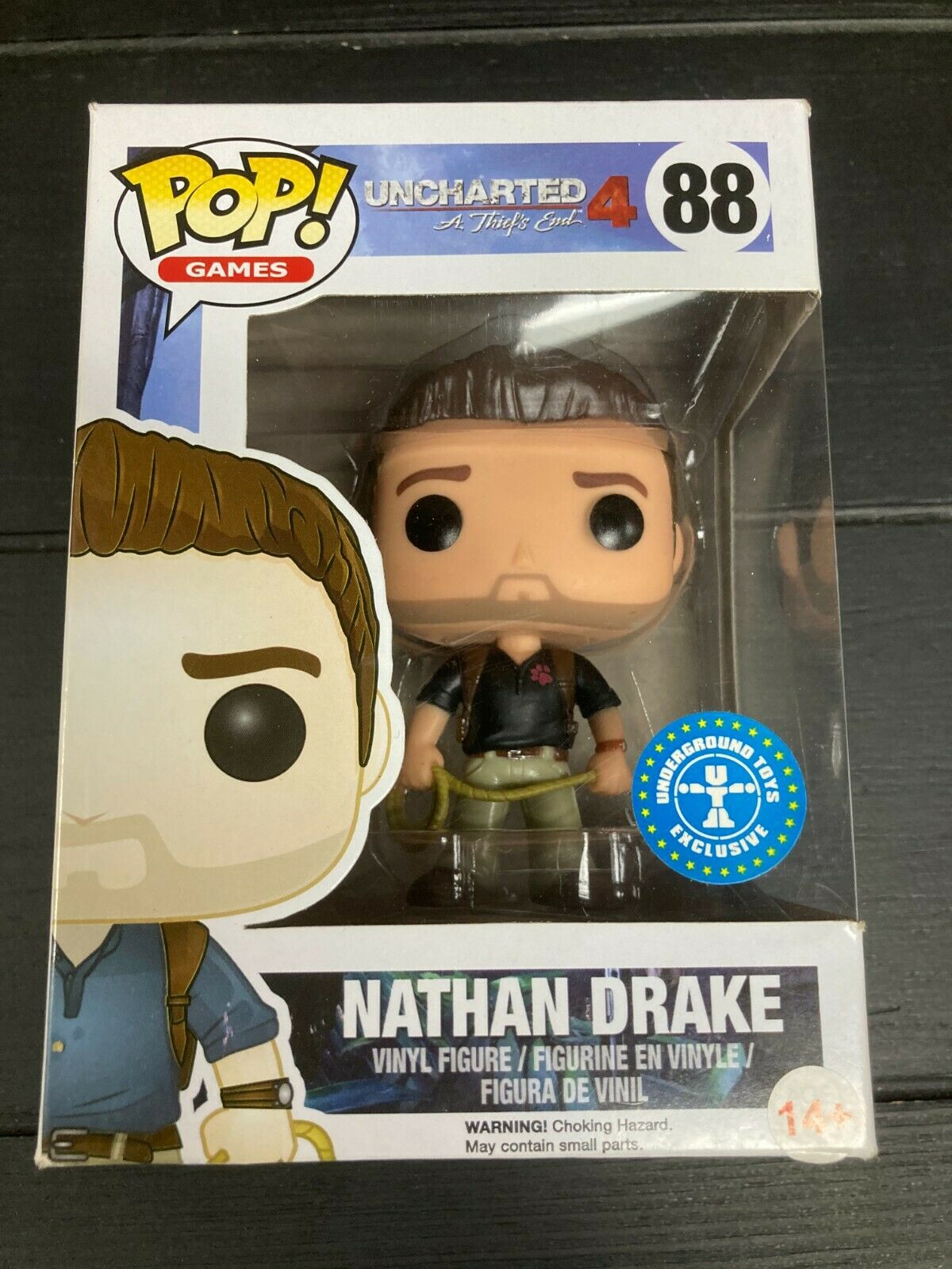 Nathan Drake Black Shirt #88 Underground Toys Exclusive Uncharted 4 Pop! Vinyl