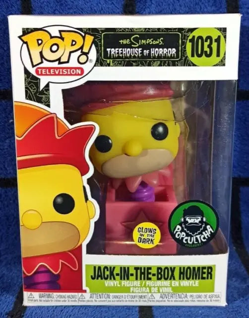 Jack-In-The-Box Homer (Glow in the Dark Popcultcha Exclusive) #1031 The Simpsons Treehouse Of Horror Pop! Vinyl