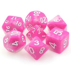 TMG Dargon's Dice Panther's Purse Pink/White Fusion 7-Die Set 16mm