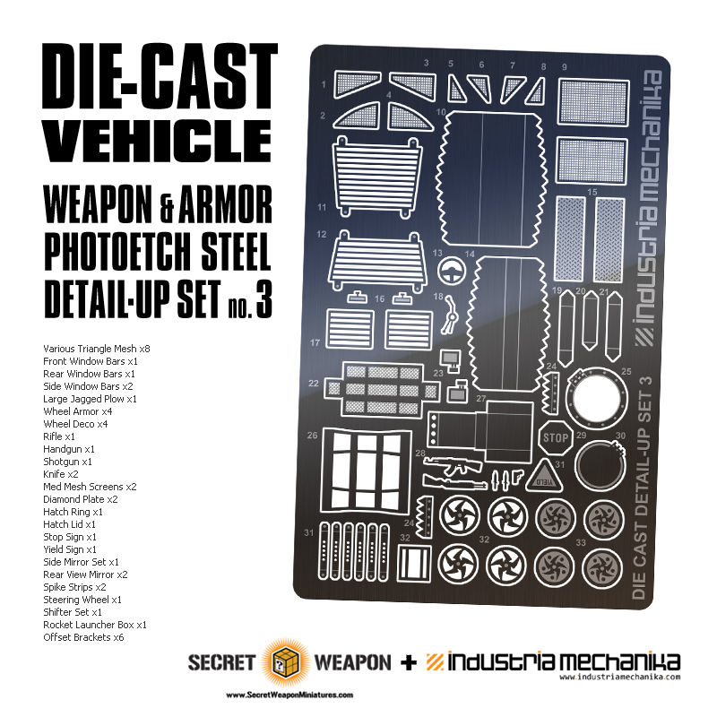 Secret Weapon - Photo Etched Brass: Diecast Vehicle Detail Set 3