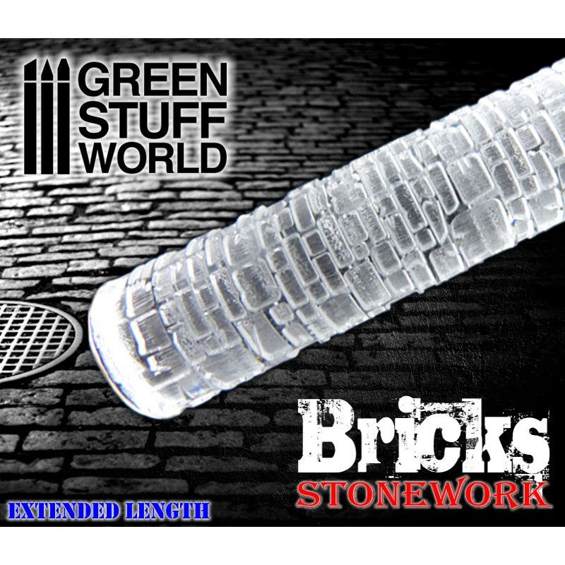 Textured Rolling Pin - BRICKS - Green Stuff World Roller