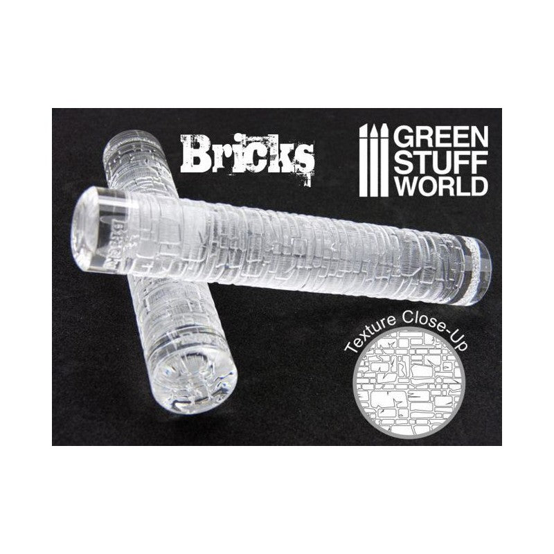 Textured Rolling Pin - BRICKS - Green Stuff World Roller