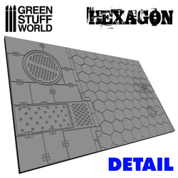 Textured Rolling Pin - Hexagons - Green Stuff World Roller