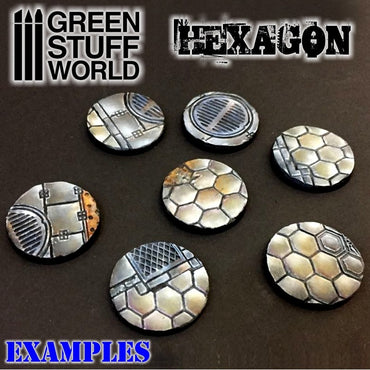Textured Rolling Pin - Hexagons - Green Stuff World Roller