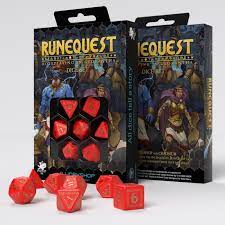 Q-Workshop RuneQuest Red & gold Dice Set (7)