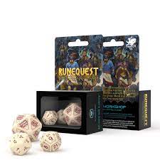 Q-Workshop RuneQuest Beige & Burgundy Expansion Dice (3)
