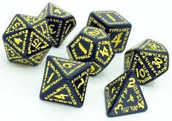 Q-Workshop Runic Black & Yellow Dice Set (7)
