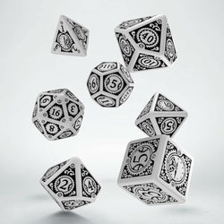 Q-Workshop Steampunk Clockwork White & black Dice Set (7)
