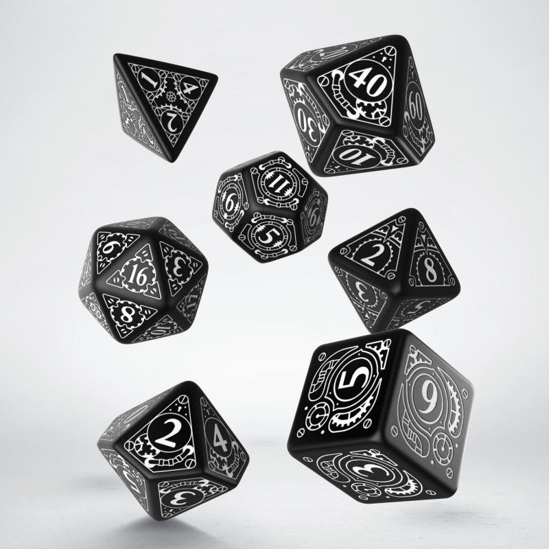 Q-Workshop Steampunk Black & white Dice Set (7)