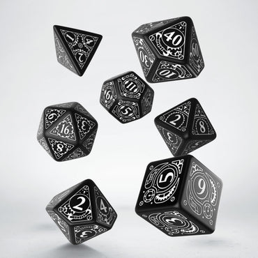 Q-Workshop Steampunk Black & white Dice Set (7)