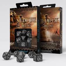 Q-Workshop Steampunk Black & white Dice Set (7)