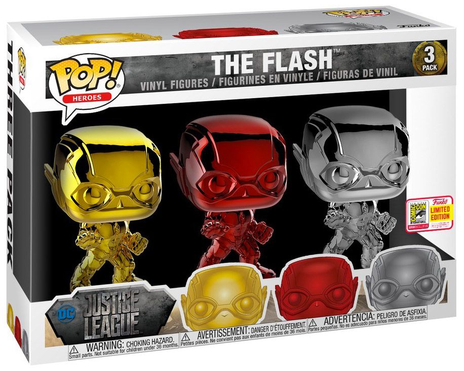 The Flash 3 Pack DC Justice League 2018 Summer Convention Exclusive Pop! Vinyl
