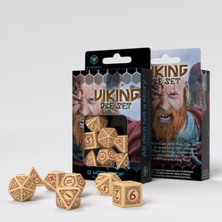 Q-Workshop Viking Beige & burgundy Dice Set (7)