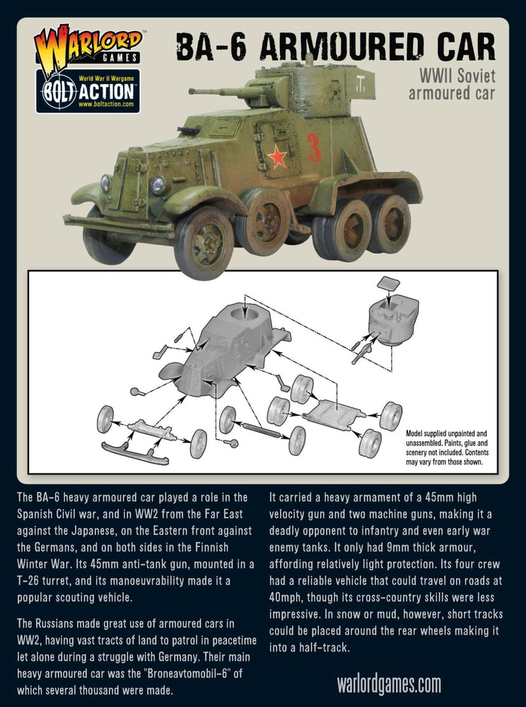 BA-6 Armoured Car - WWII Soviet armoured Car - Bolt Action