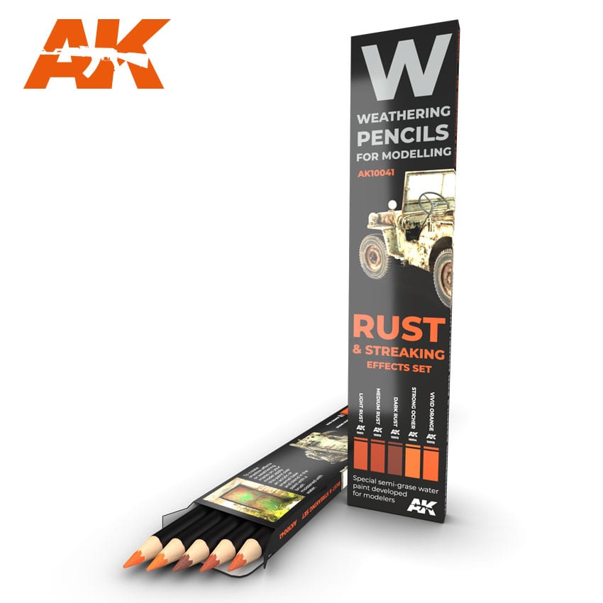 Weathering Pencils for Modelling: Rust & Streaking Effects Set (5)
