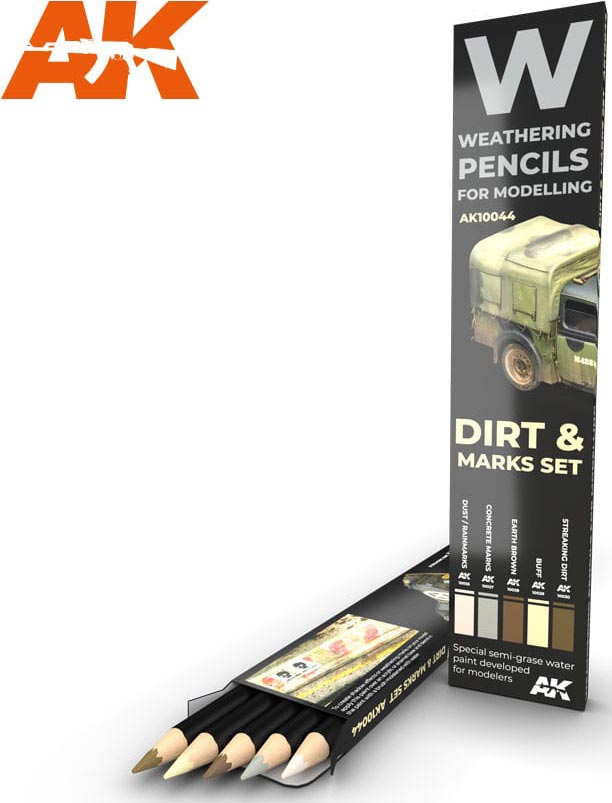 Weathering Pencils for Modelling: Dirt & Marks Set (5)