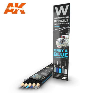 Weathering Pencils for Modelling: Grey & Blue Shading & Effects Set (5)