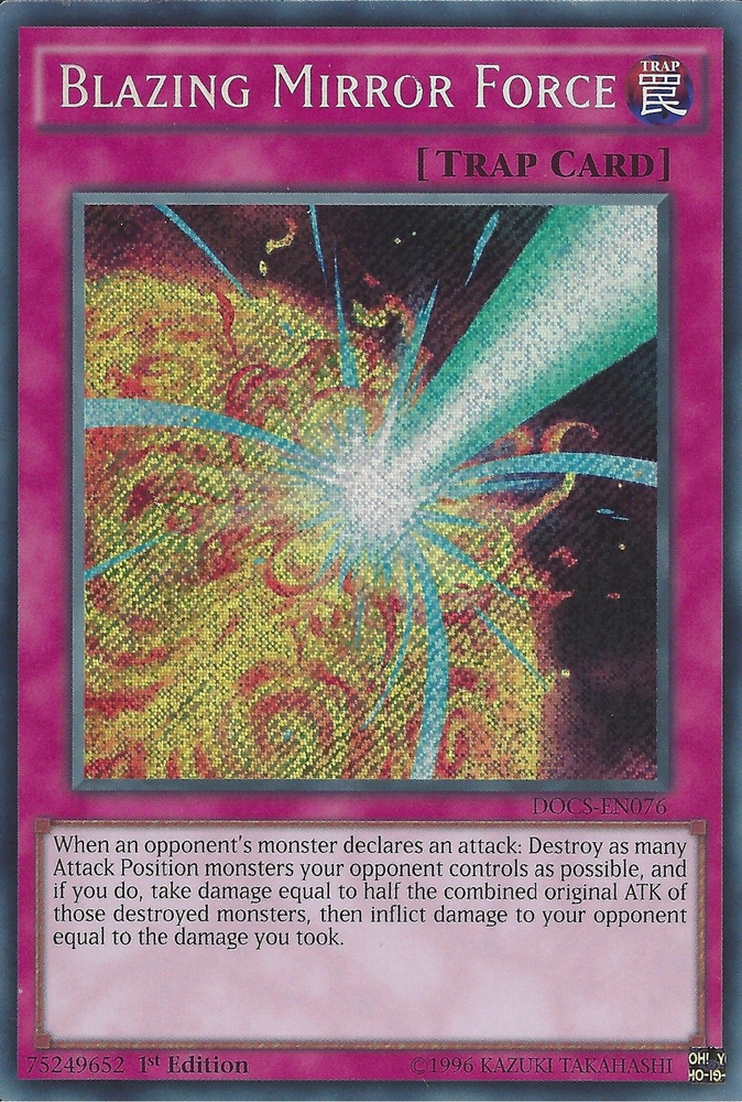 yugioh trap card mirror force Blazing Mirror Force [DOCS-EN076] Secret Rare