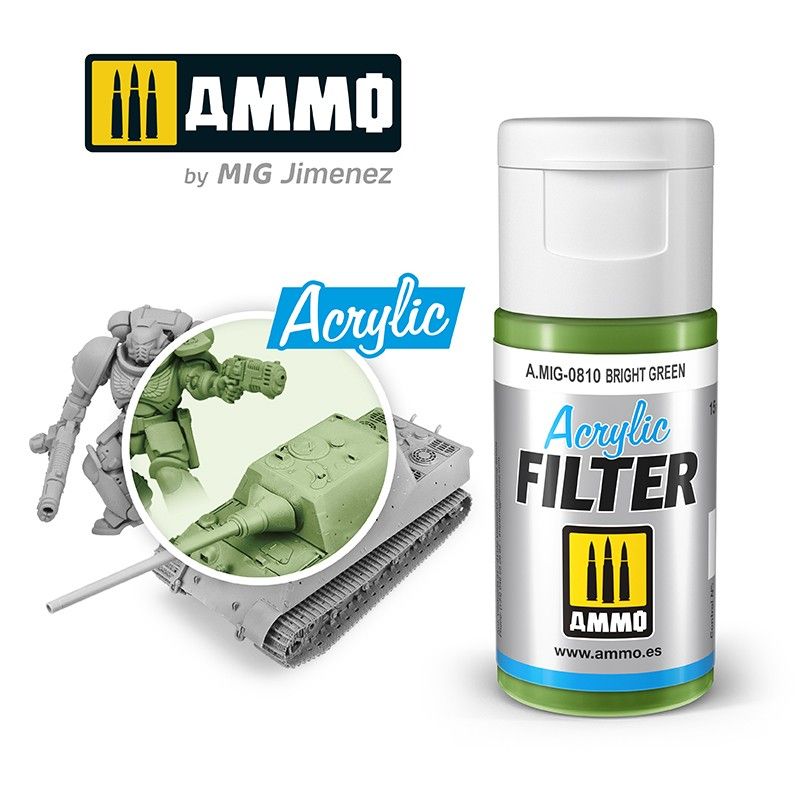 Ammo by MIG Acrylic Filter Bright Green