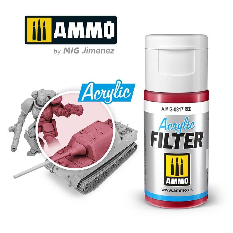 Ammo by MIG Acrylic Filter Red