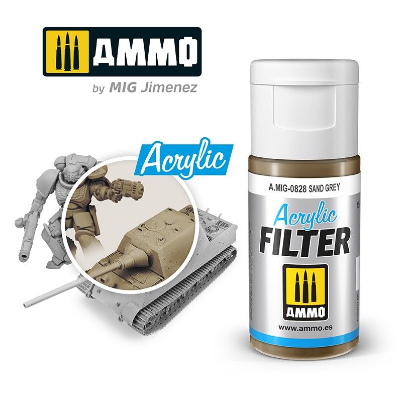 Ammo by MIG Acrylic Filter Sand Grey