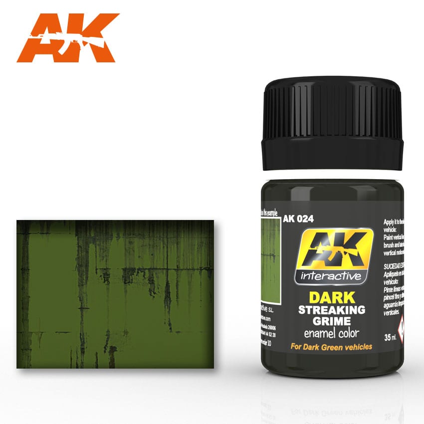 AK Interactive Weathering Products - Streaking Grime for Dark Vehicles