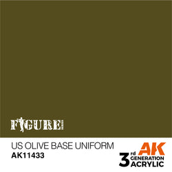 AK Interactive 3Gen Figures Acrylics - US Olive Base Uniform 17ml