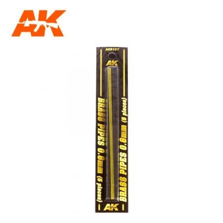AK Interactive Building Materials - Brass Pipes 0.8mm (5)