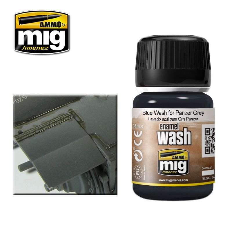 Ammo by MIG Enamel Washes Blue Wash for Panzer Grey 35ml