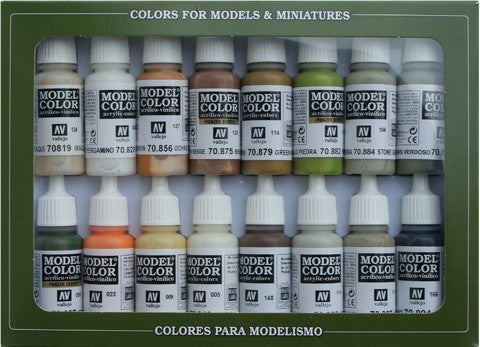 Vallejo Model Colour - Earth Tones 16 Colour Set