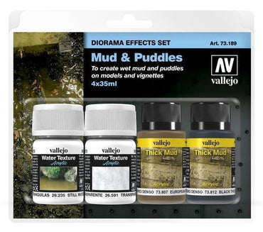 Vallejo Diorama Effects - Set Mud & Puddles (4) 35ml
